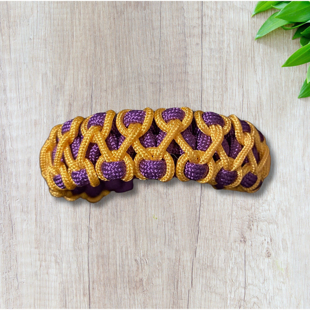 Paracord Bracelet, Purple and Gold