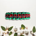 Paracord Holiday Survival Bracelet, Green, Red and Black