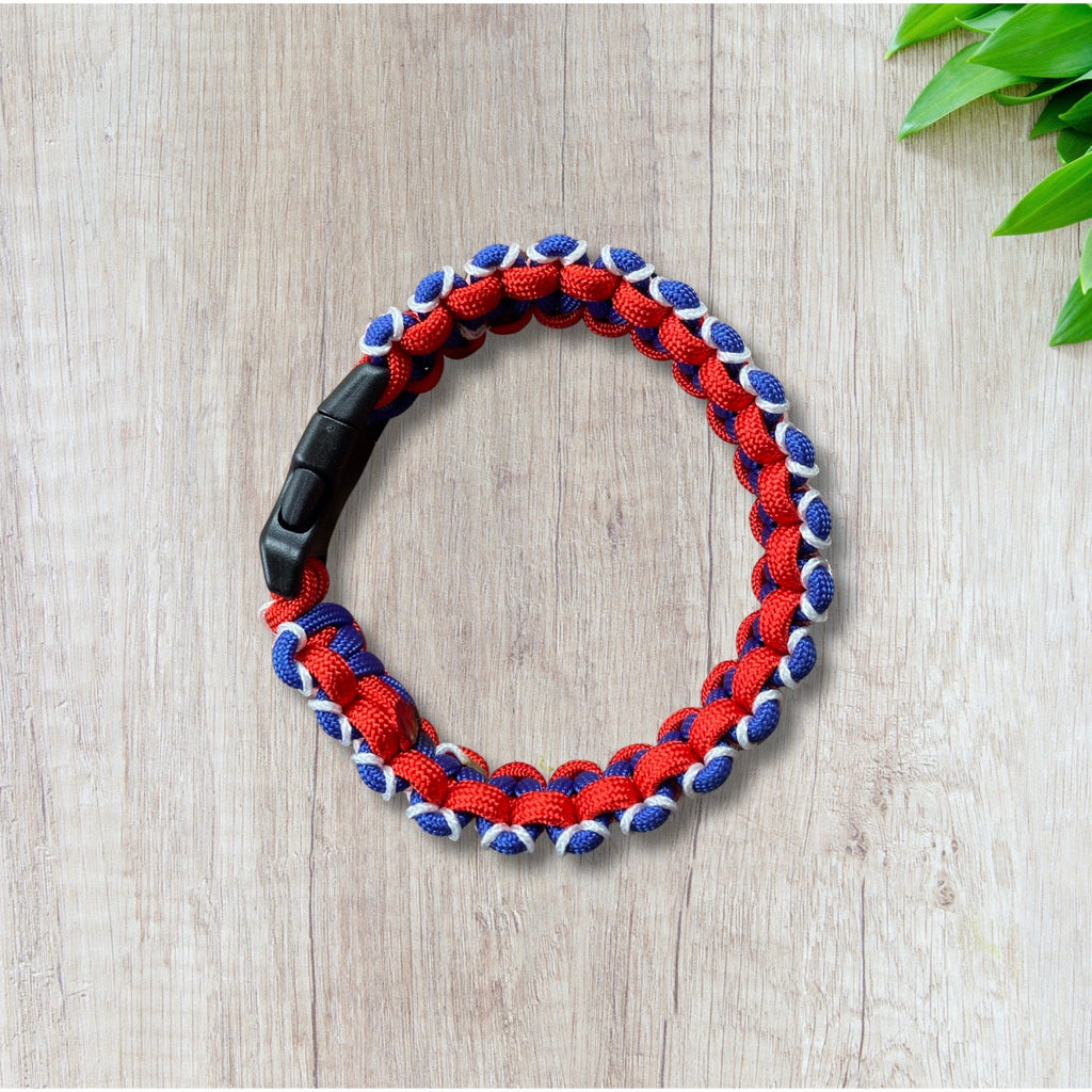 Paracord Bracelet, Red, White and Blue