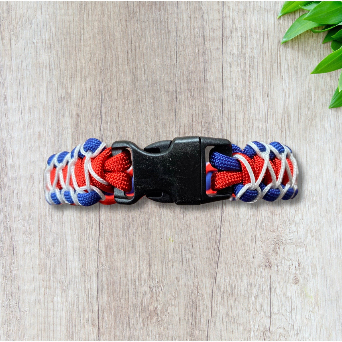 Paracord Bracelet, Red, White and Blue