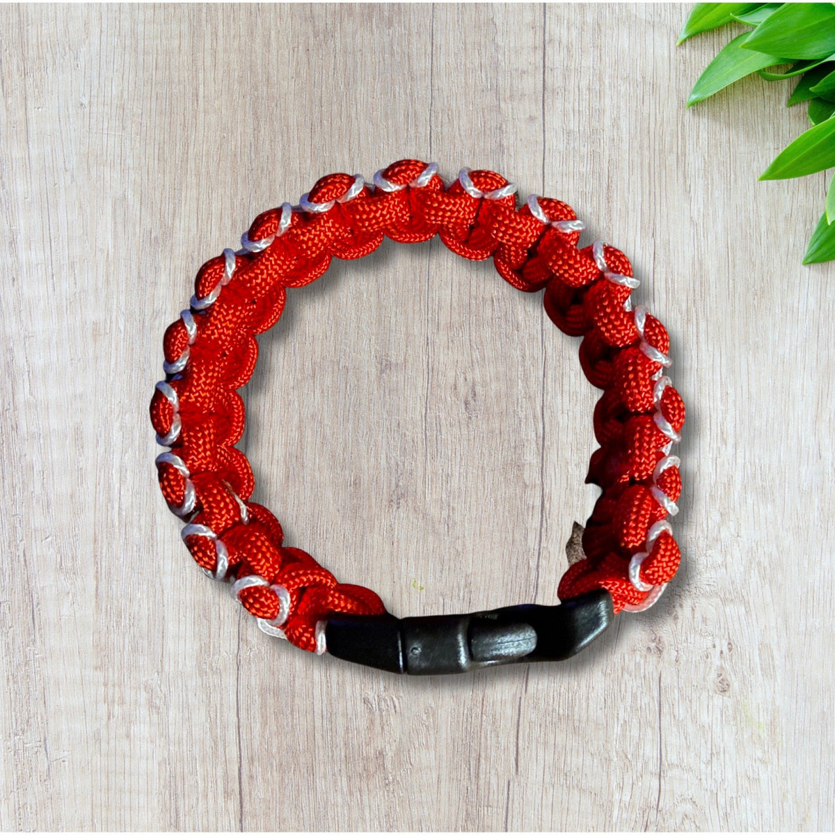 Paracord Bracelet, Red and White