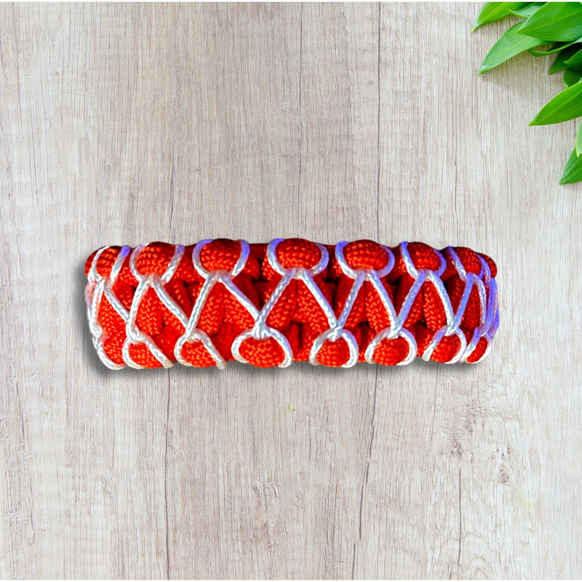 Paracord Bracelet, Red and White