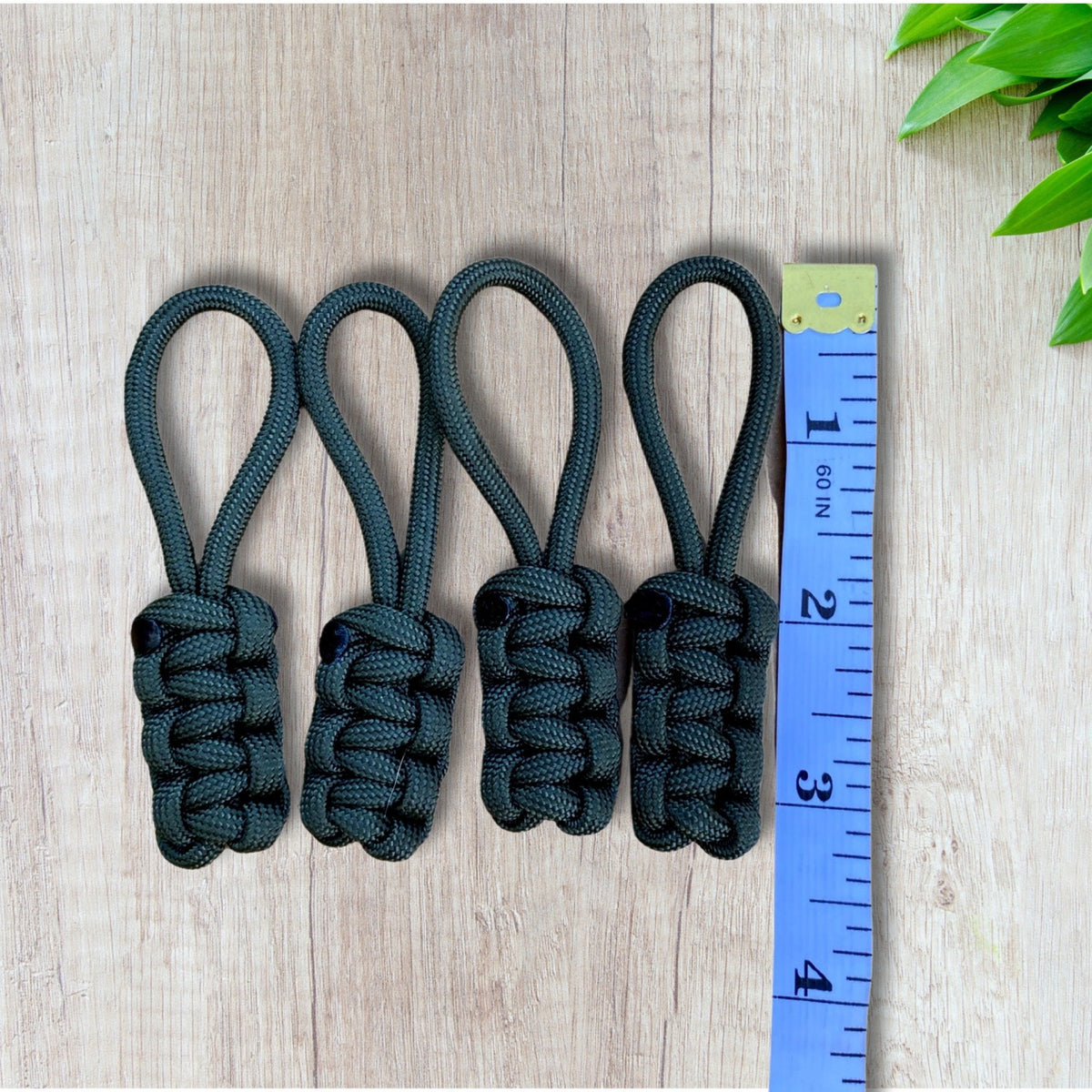 Paracord Cobra Weave Zipper Pulls, 4 Pack