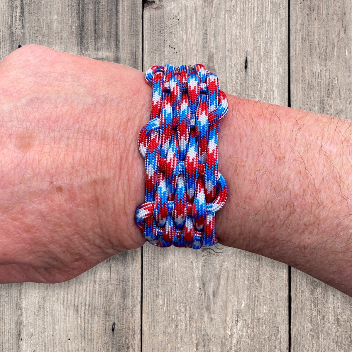 Paracord Simple Weave Bracelet, 4th of July Edition