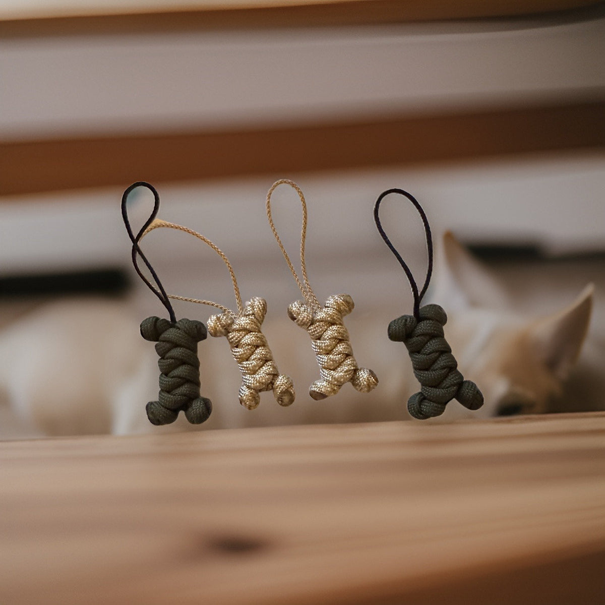 Dog Bone Zipper Pulls, 4 Pack