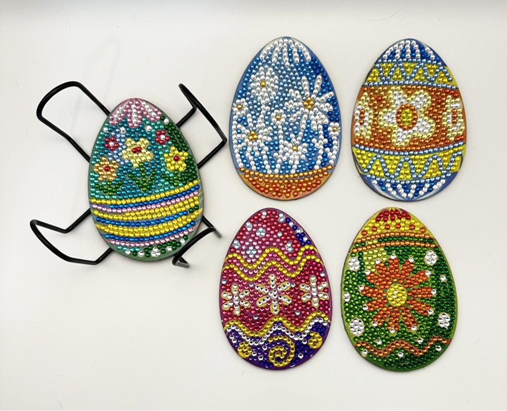 Easter Egg Diamond Art Coasters, Finished, 10 Pack