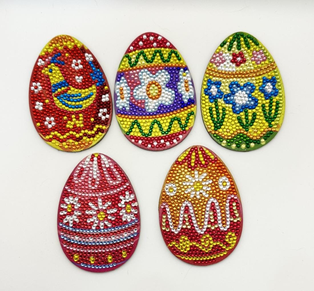 Easter Egg Diamond Art Coasters, Finished, 10 Pack
