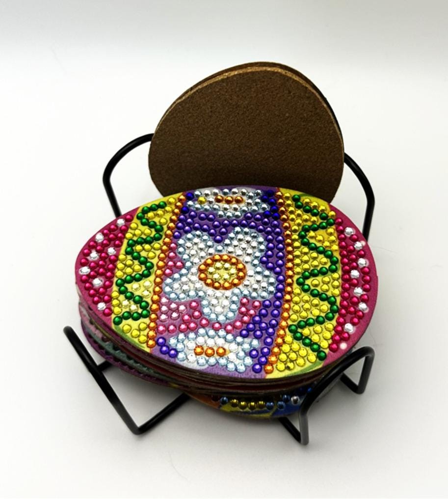 Easter Egg Diamond Art Coasters, Finished, 10 Pack