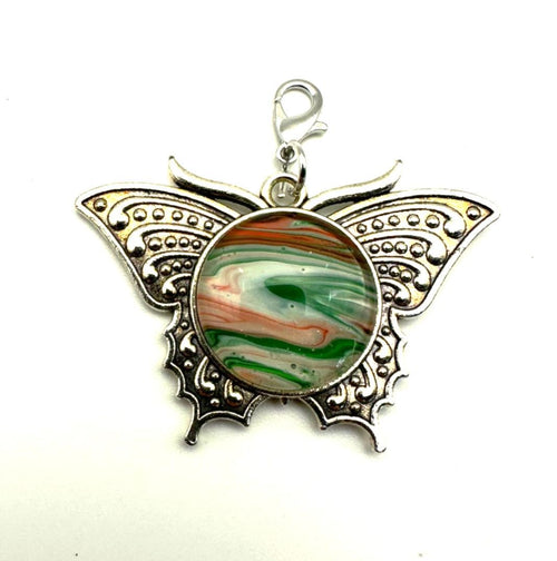 Butterfly Acrylic Pour Pendant, No. C002