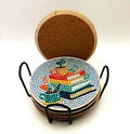 Book Theme Diamond Art Coasters, Finished, 8 Pack, No. 001
