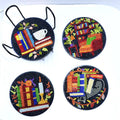 Book Theme Diamond Art Coasters, Finished, 8 Pack, No. 005