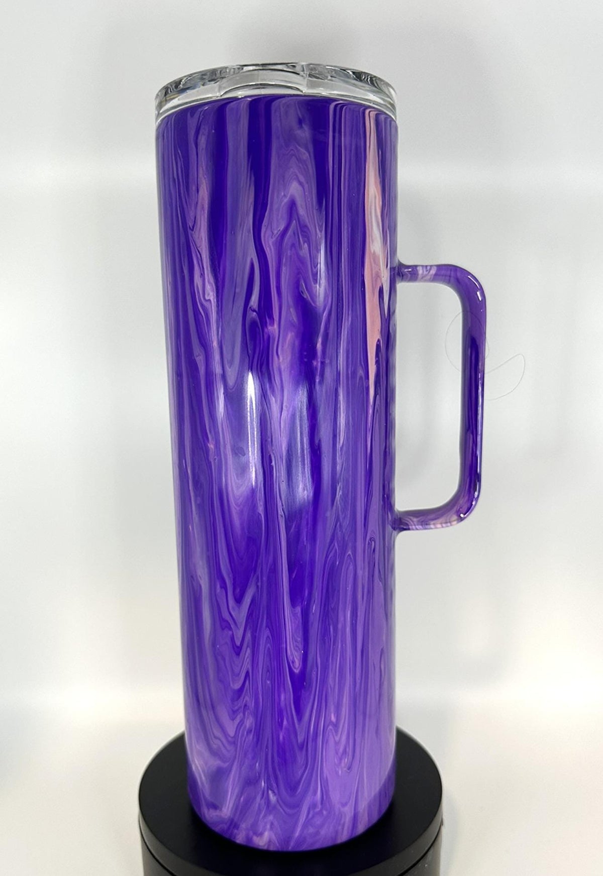 Purple Acrylic Paint 30oz Tumbler, One-of-a-Kind Handmade Drinkware