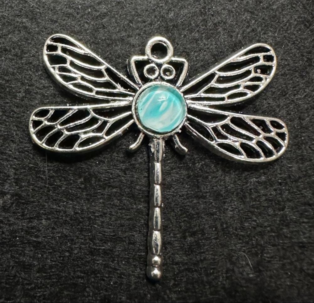 Dragonfly Acrylic Pour Pendant, No. C012