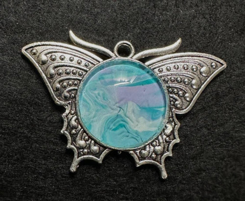 Butterfly Acrylic Pour Pendant, No. C014