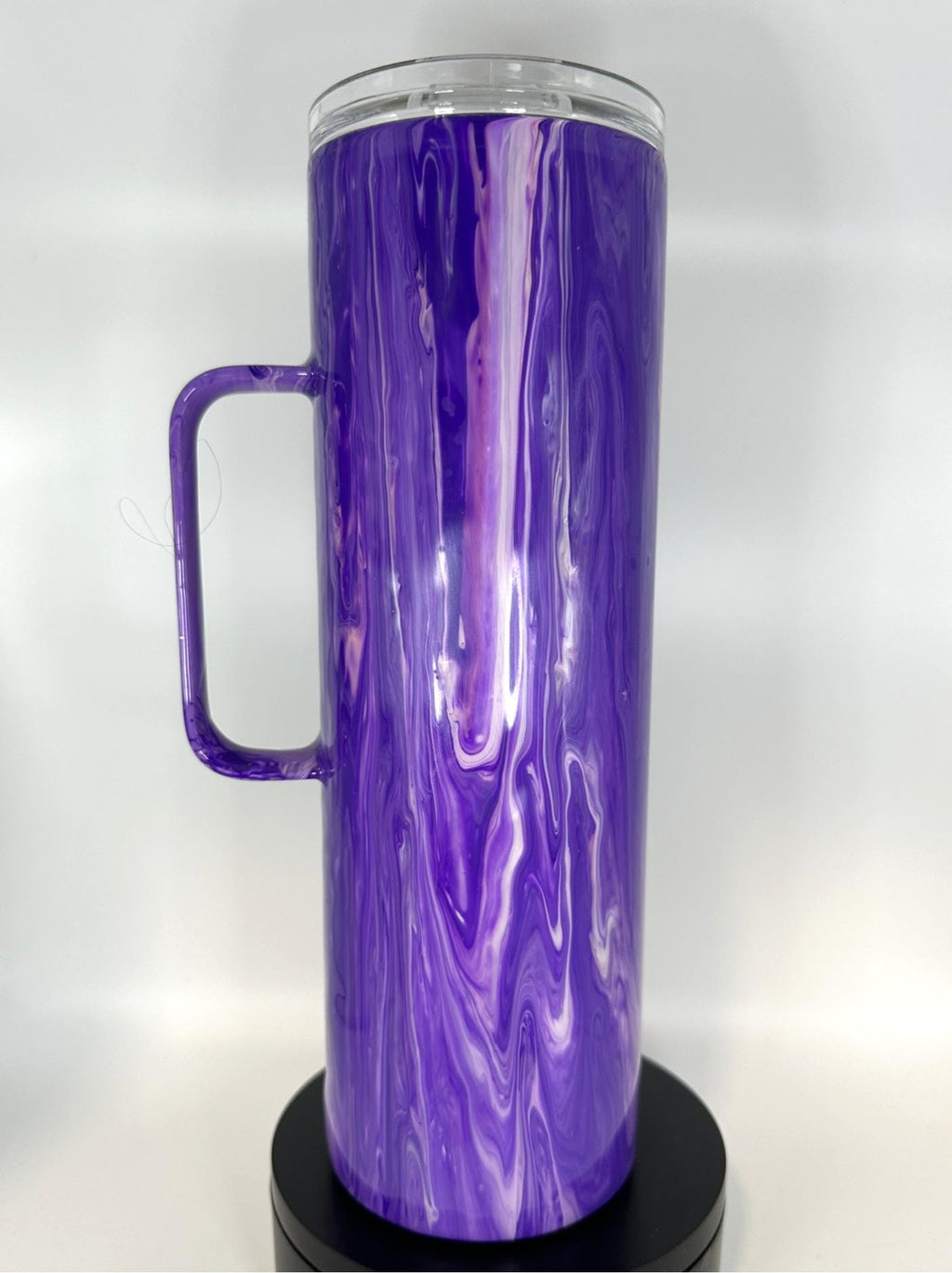 Purple Acrylic Paint 30oz Tumbler, One-of-a-Kind Handmade Drinkware