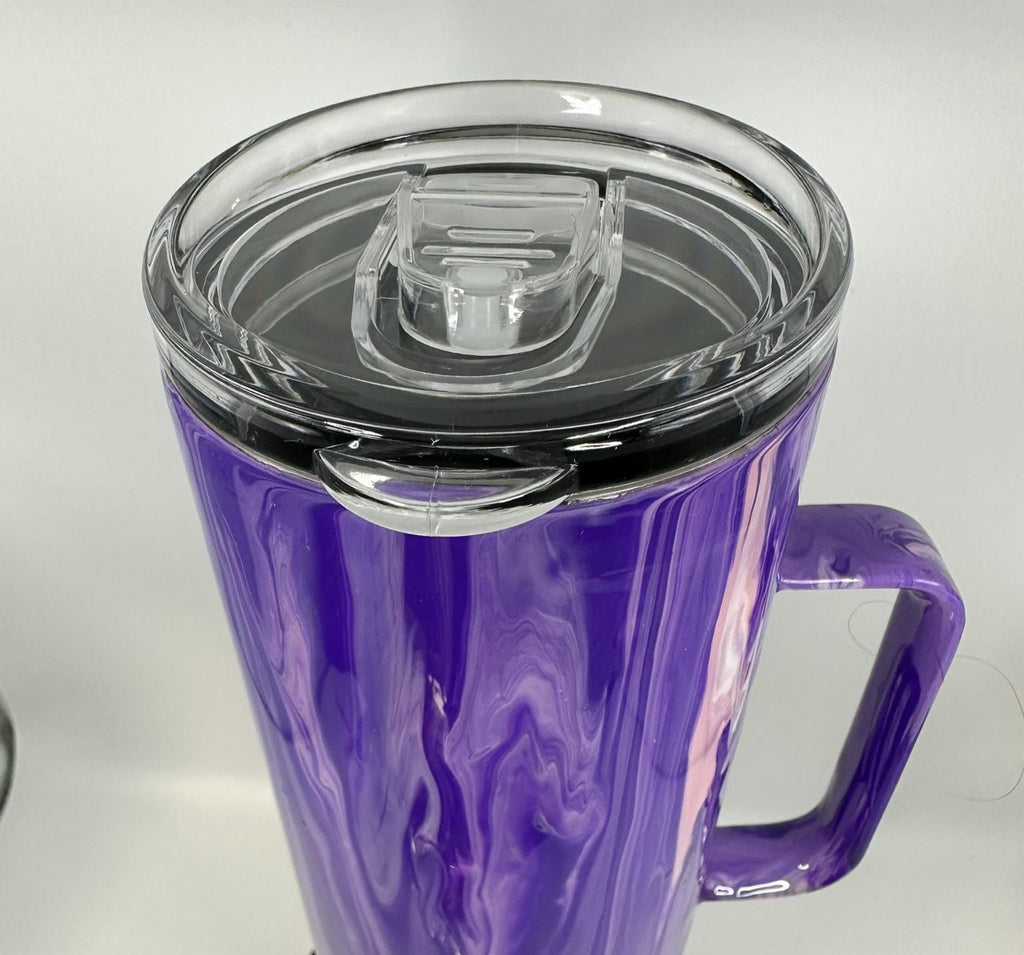 Purple Acrylic Paint 30oz Tumbler, One-of-a-Kind Handmade Drinkware
