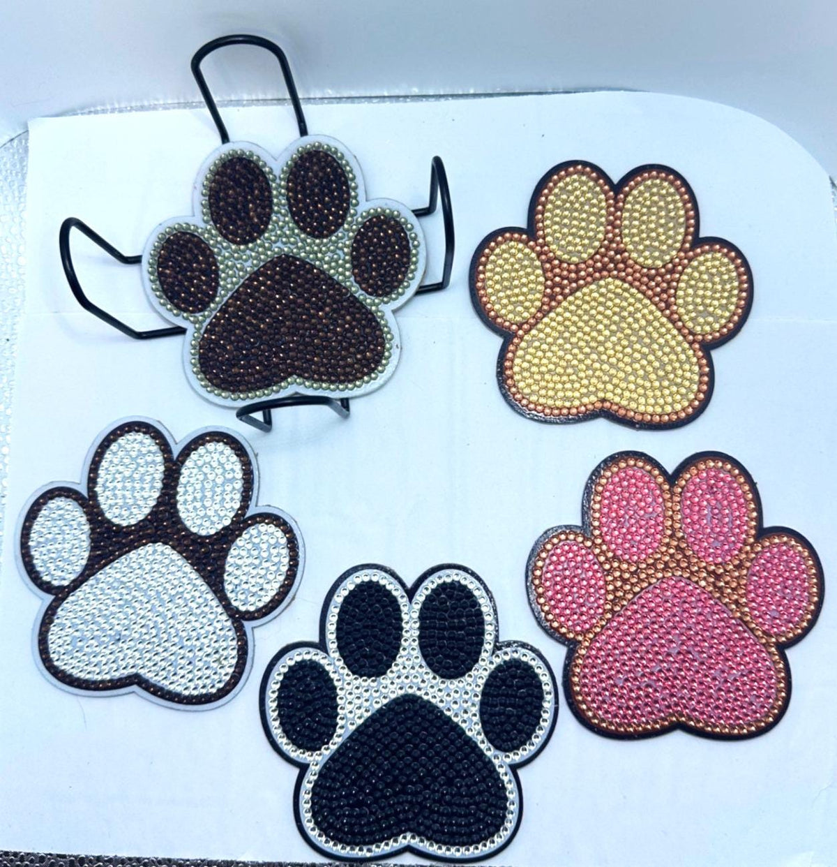 Dog Paw Diamond Art Coasters, Finished, 10 Pack